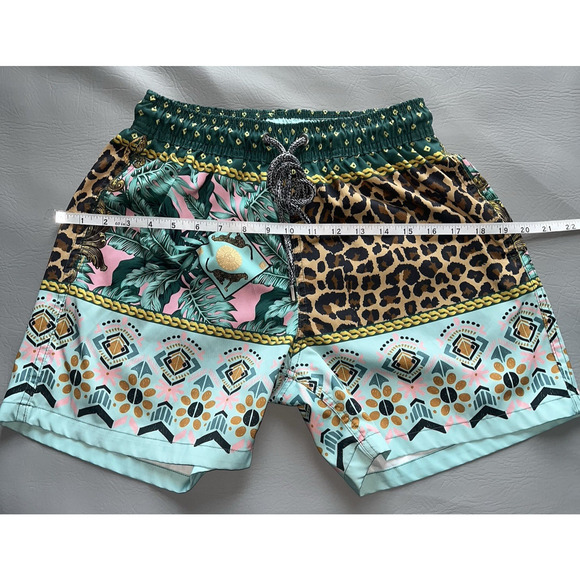 Pangea X Funboy | Medium Swim Trunks | Eclectic | Geometric Animal Print | Lined - Picture 9 of 10